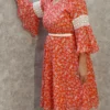 Sunset Bloom Netted Chiffon Dress – Nine2Five Plus