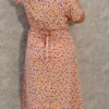 Pastel Pink Printed Cotton Midi Dress