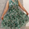 Green Butterfly Tiered Chiffon Dress – Nine2Five Plus