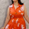 Scarlet Bloom Satin Midi Dress – Nine2Five Plus