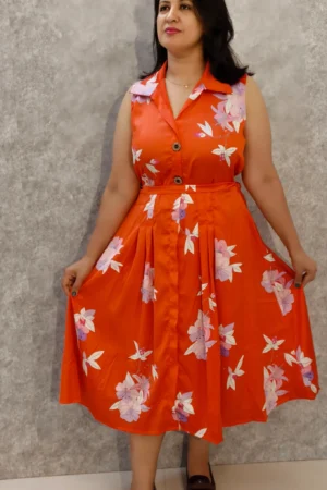 Scarlet Bloom Satin Midi Dress – Nine2Five Plus