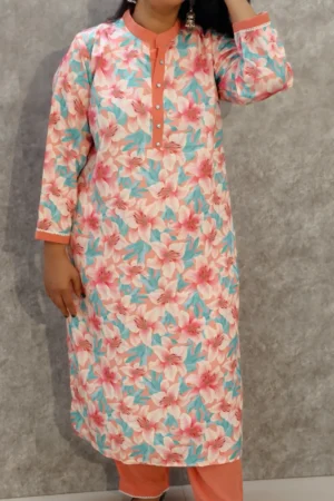 Khadi Silk Kurti & Crushed Cotton Pant Set – Elegant Everyday Wear by Nine2Five