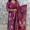 Wine Pink Bloom - Muslin 3-Piece Set