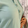 Mint Elegance Poly Cotton Coord Set with Brasso Dupatta