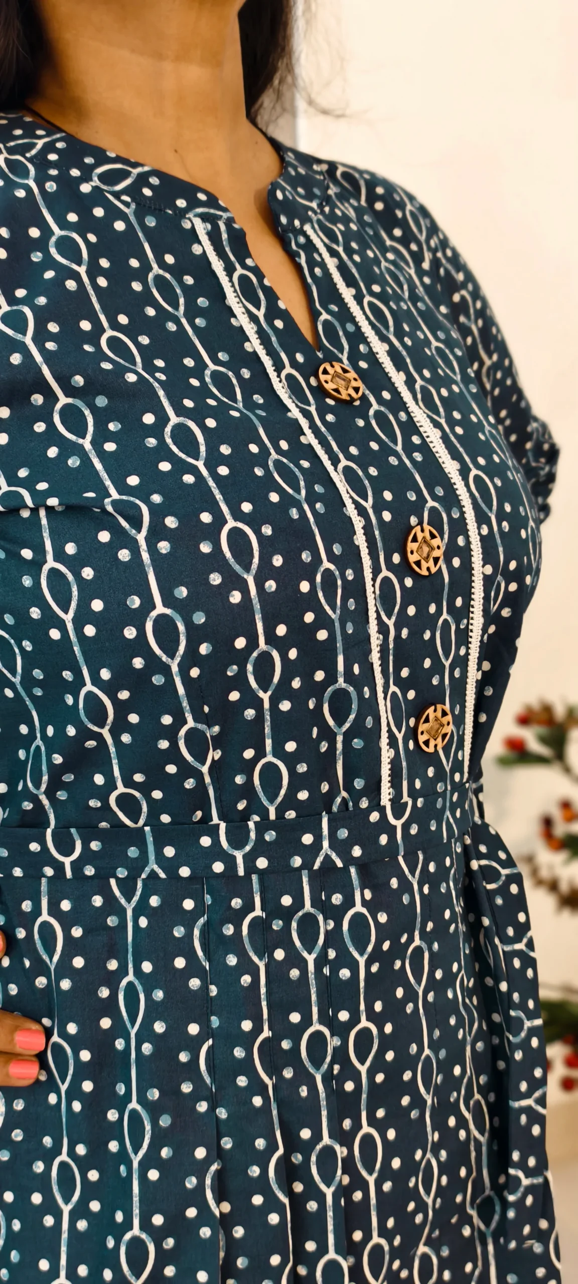 Indigo Handblock Printed Premium Cotton Midi