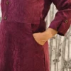 Wine Corduroy Midi Dress – Winter Workwear Essential