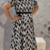 Black Handblock Katha Cotton Midi Dress