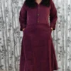 Wine Corduroy Midi Dress – Winter Workwear Essential