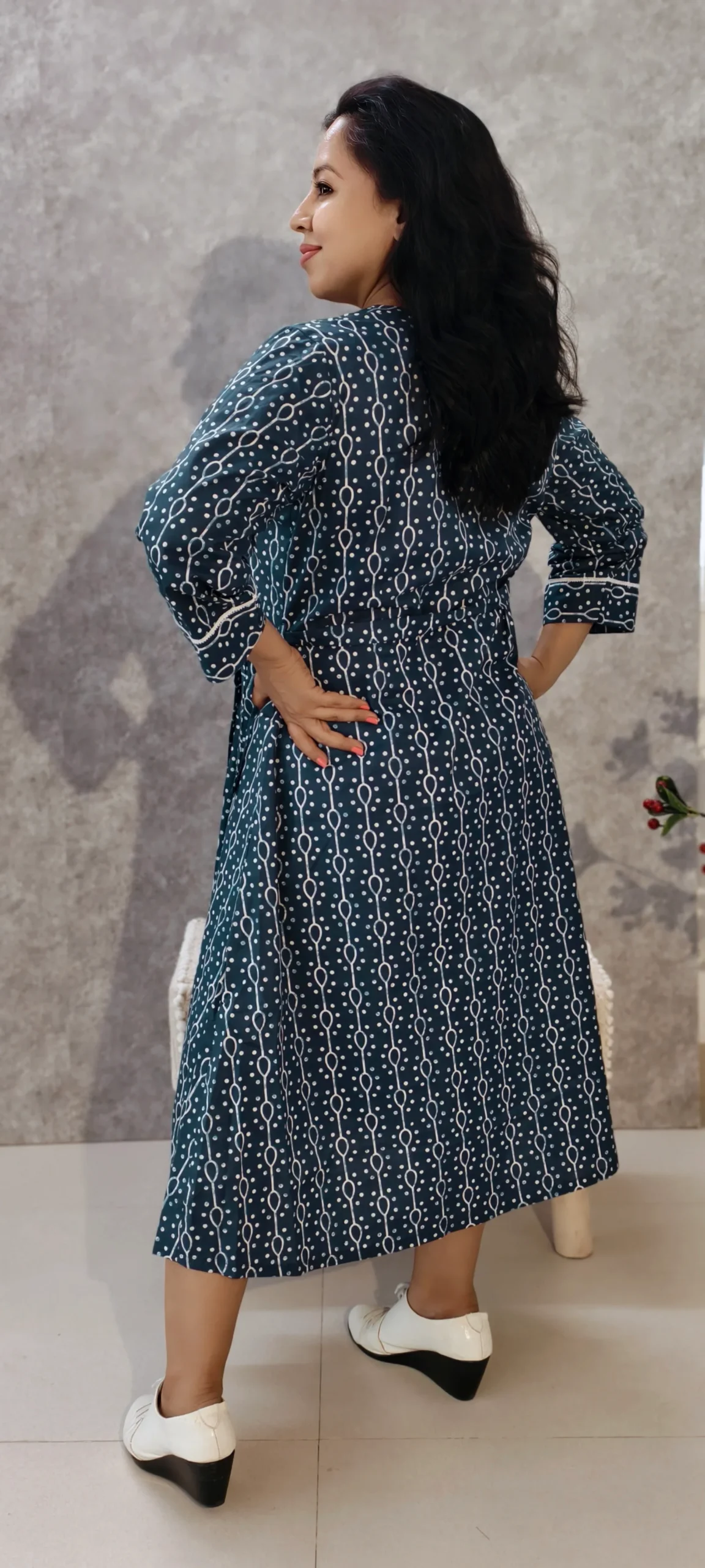 Indigo Handblock Printed Premium Cotton Midi