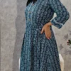 Indigo Handblock Printed Premium Cotton Midi