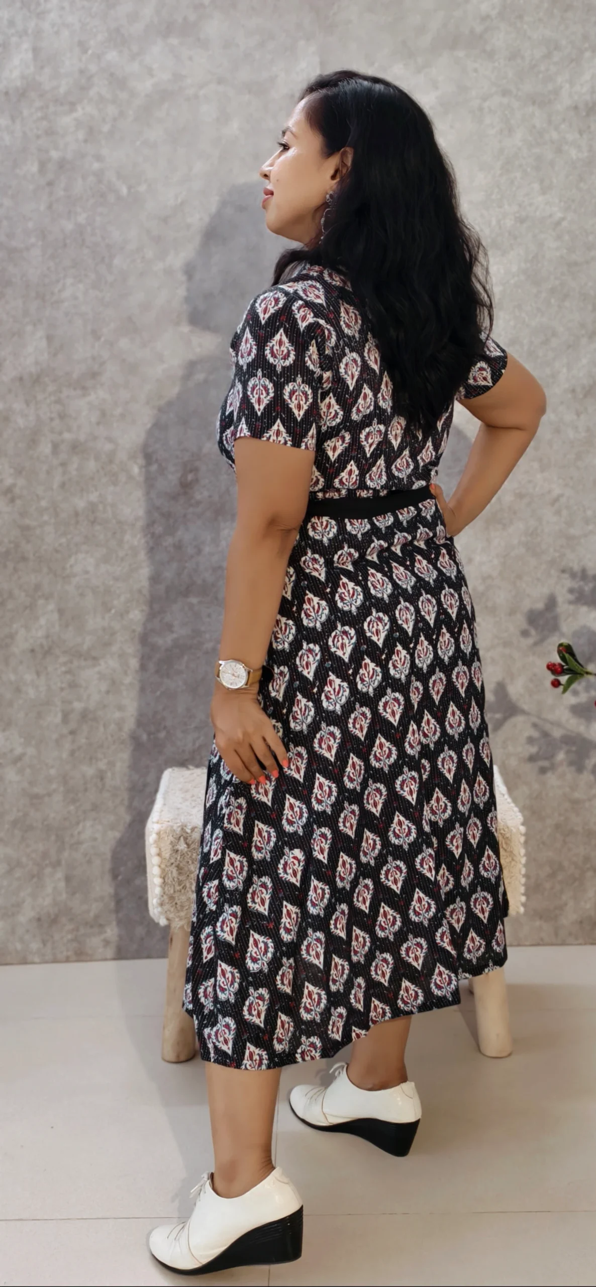 Katha Cotton Printed Midi Dress