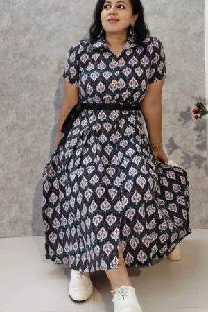 Katha Cotton Printed Midi Dress