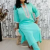 Light Pistachio Self-Embossed Rayon Co-ord Set