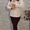 Brown Striped Shirt in Poly Cotton