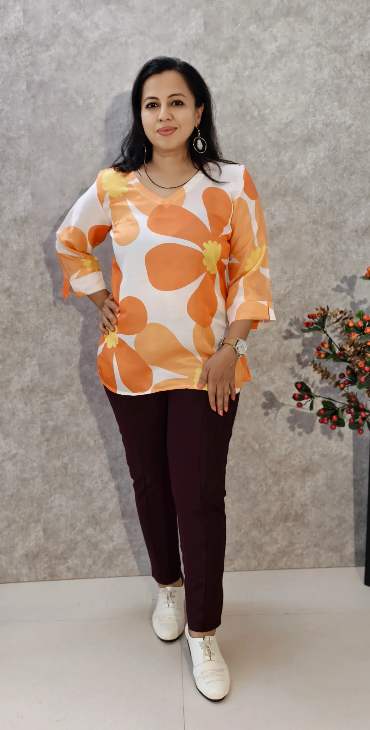 Bold Bloom Digital Print Top