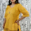 Mustard Hakoba Cotton Top
