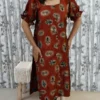 Maroon Rayon Kurti with Puff Sleeves & Ethnic Motifs – Elegant Everyday Wear