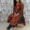 Maroon Rayon Kurti with Front Slit