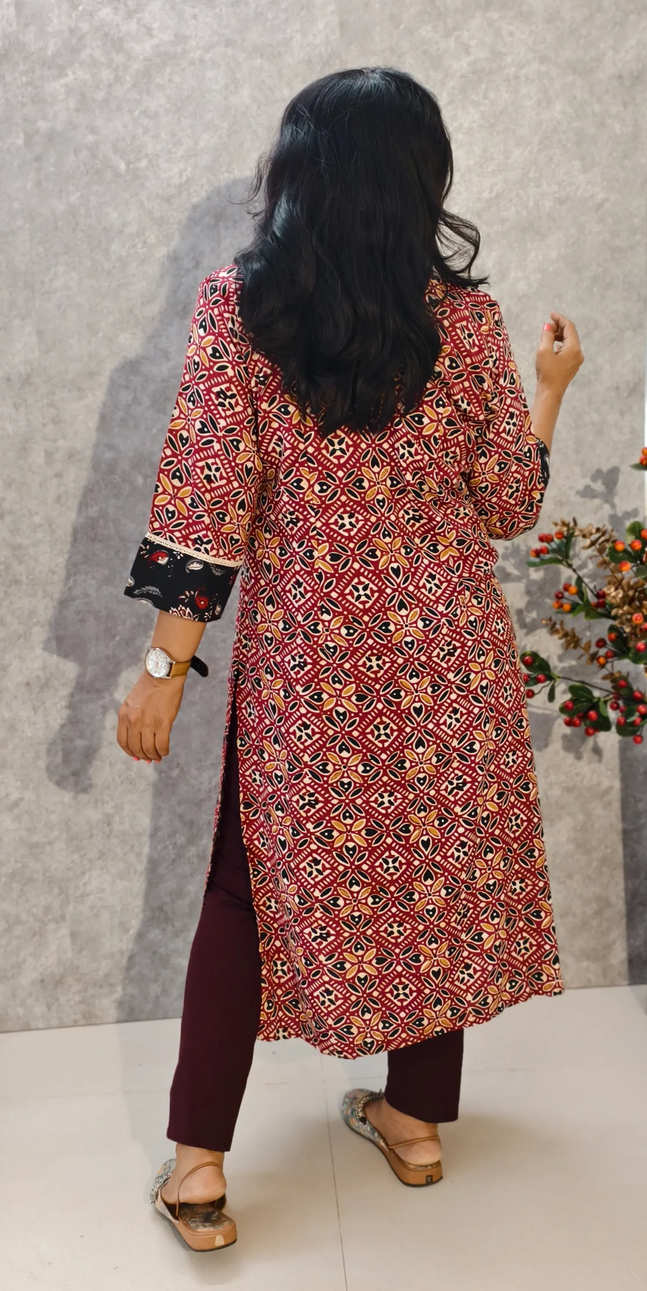 Ajrakh Print Rayon Kurti