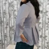 Purplish Grey Peplum Top