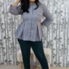 Purplish Grey Peplum Top