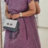 Elegant Purple Shimmer Midi Dress – Graceful, Glamorous & Comfortable