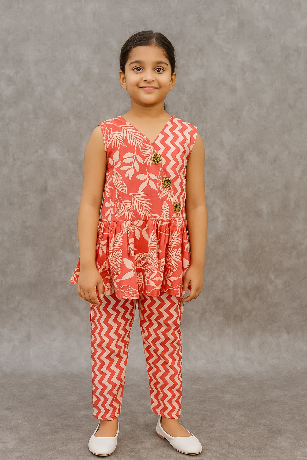 Pink Pure Cotton 2-Piece Tunic & Elastic Pants Set for Girl Child – Nine2Five