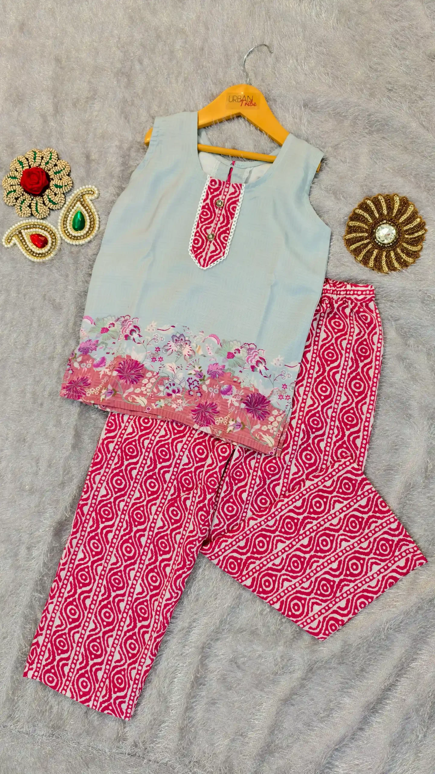 Kids Cotton Kurti & Pant Set