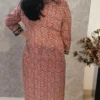 Ajrakh Appliqué Kurta in Pure Cotton – Maroon & Indigo