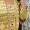Soft Yellow Kurti with Lace Neck & Sleeve