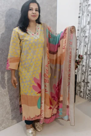 Embroidered Muslin 3-Piece Set