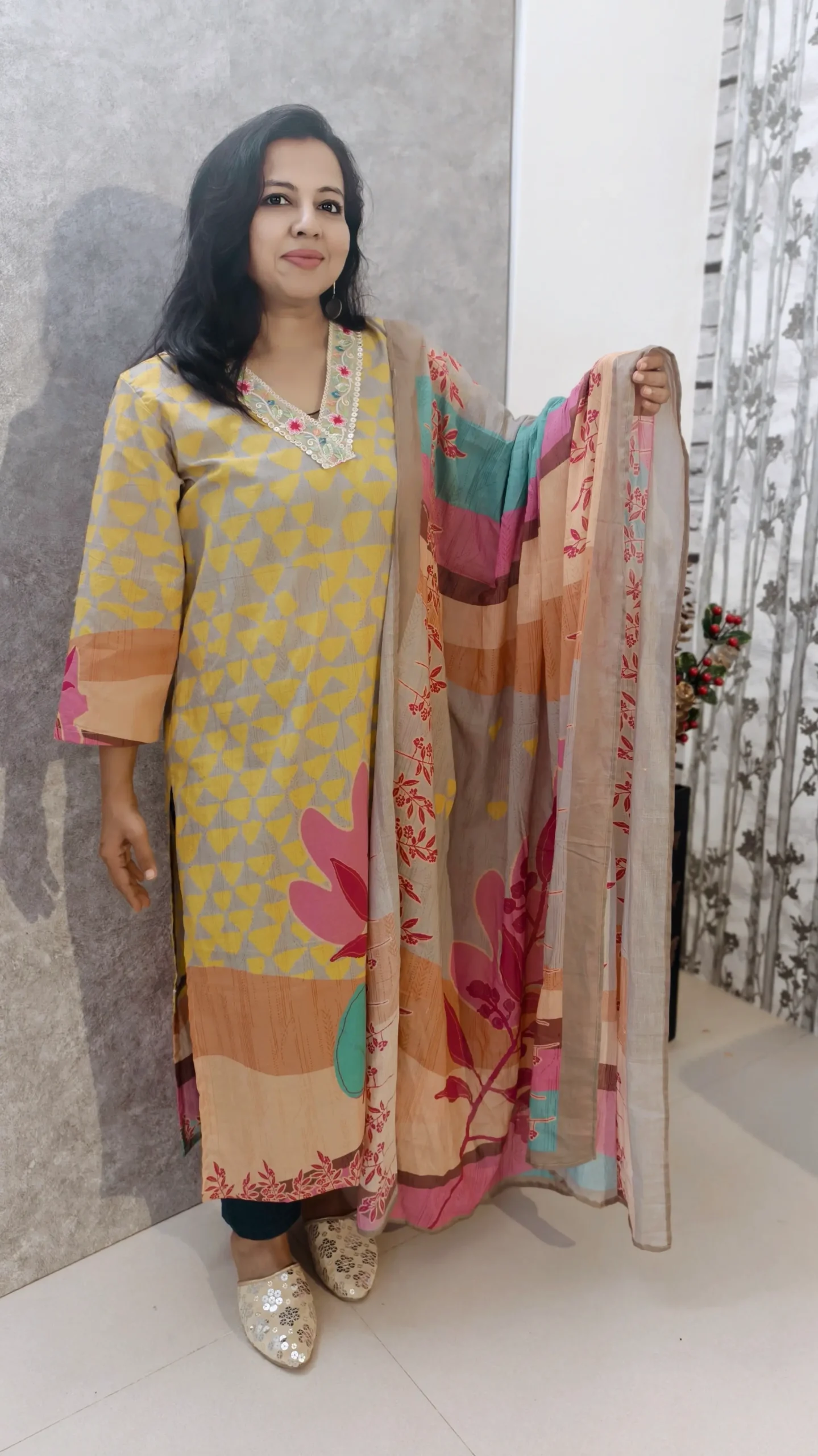 Embroidered Muslin 3-Piece Set