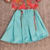 Kids 2-Piece Dress Set – Coral Seashell Print Shirt & Aqua Soft Delta Skirt