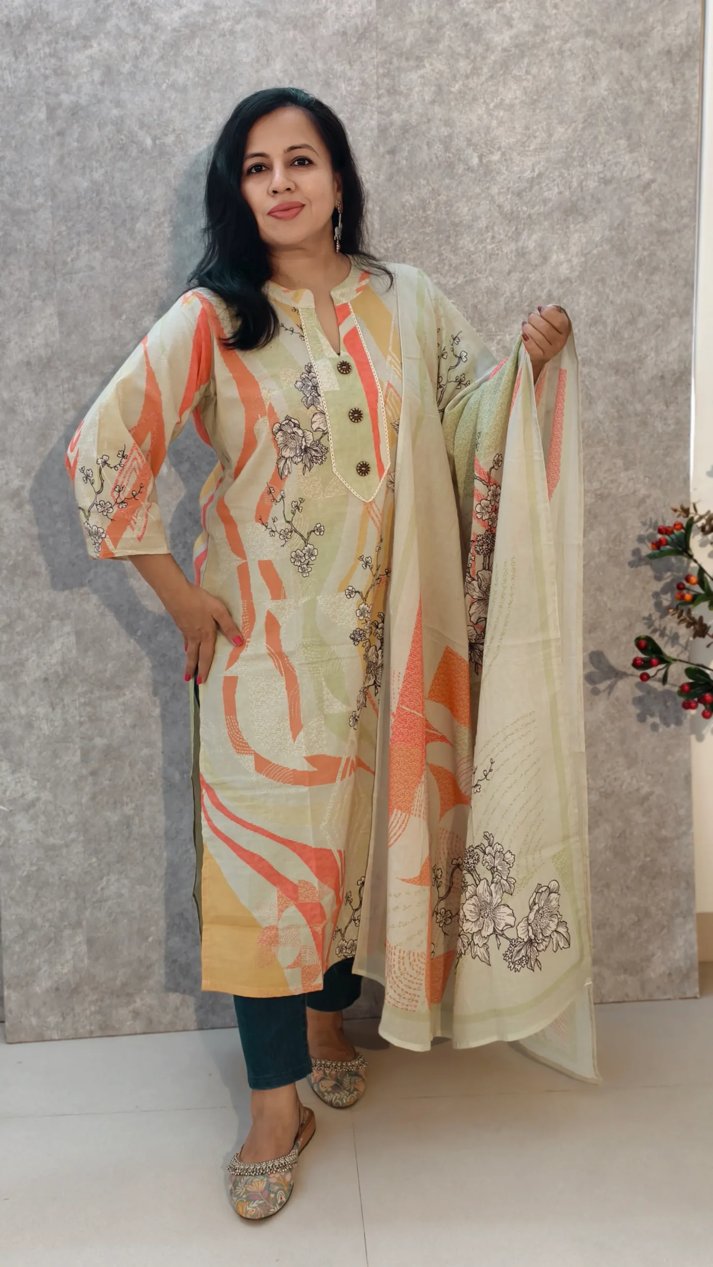 nine2five kurti dupatta set