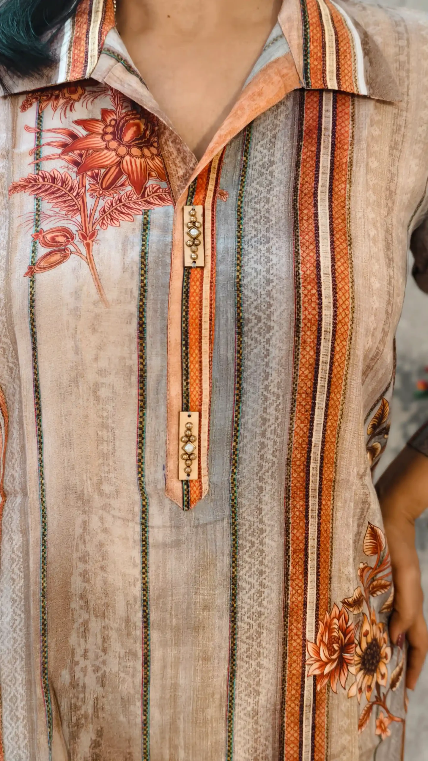 nine2five premium cotton wing collar kurti