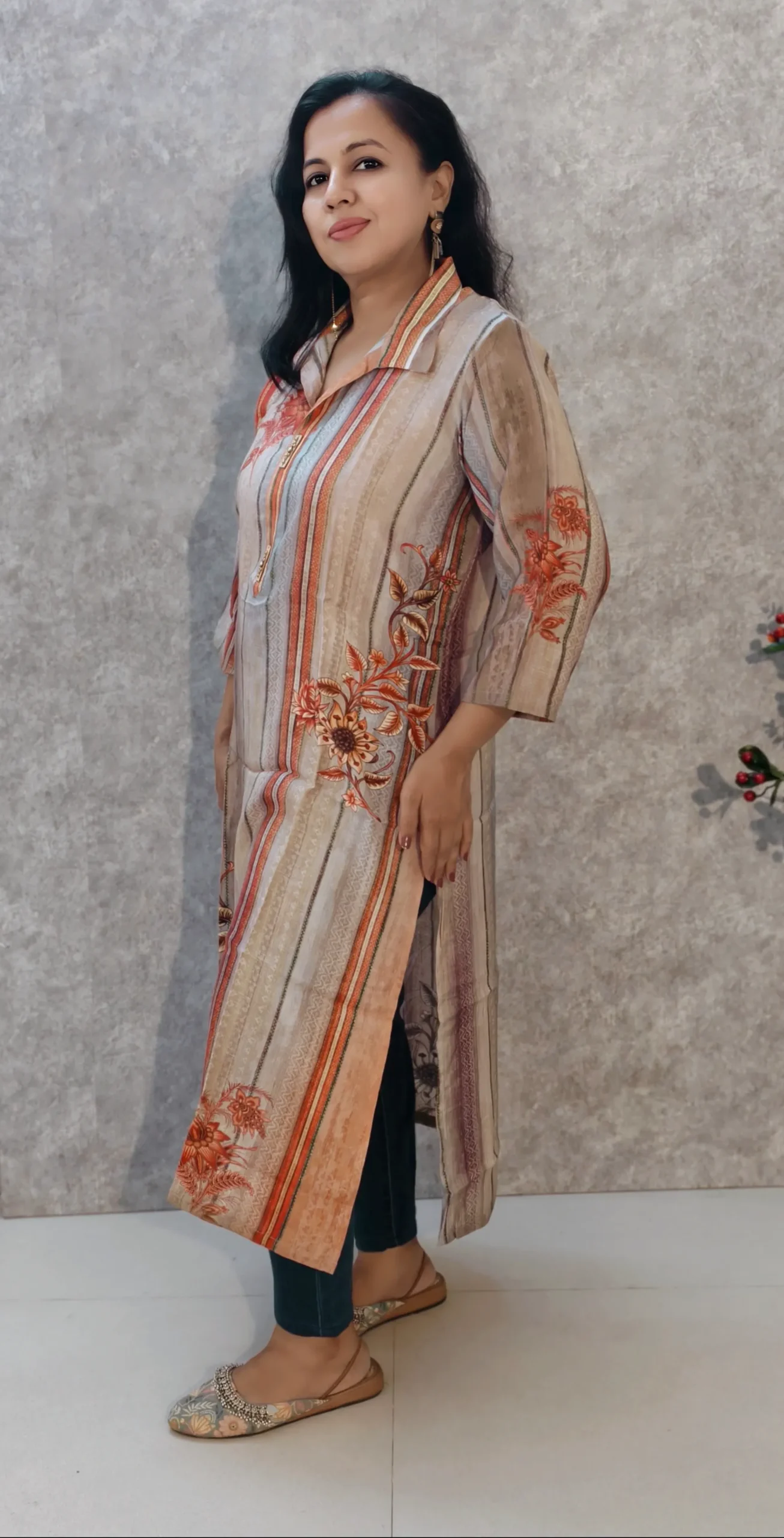 nine2five premium cotton wing collar kurti