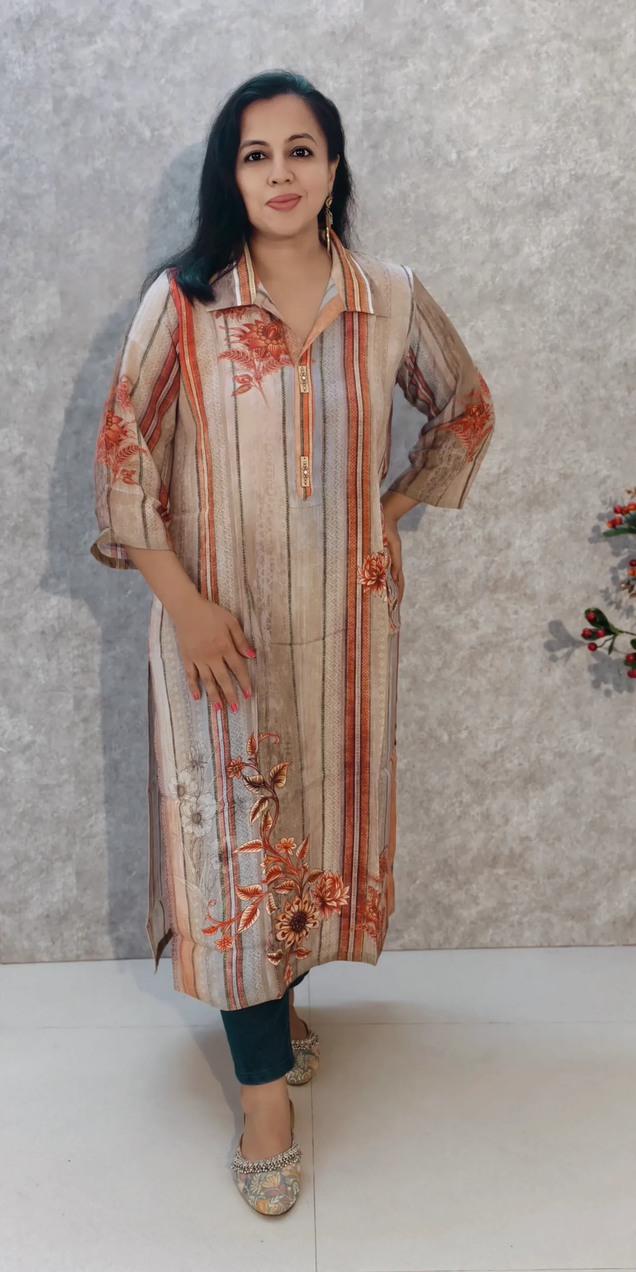 nine2five premium cotton wing collar kurti