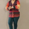 Nine2Five Multicolor Cotton Western Top with Full Sleeves & Cuff
