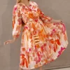 nine2five-peach-abstract-digital-print-chiffon-midi-dress-with-tassel-belt
