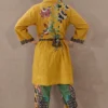 Nine2Five Mustard Abstract Print Cotton Co-Ord Set – Tunic Style
