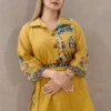 Nine2Five Mustard Abstract Print Cotton Co-Ord Set – Tunic Style