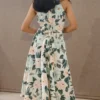 Nine2Five Pastel Bloom Halter Neck Cotton Dress – Summer Umbrella Flare